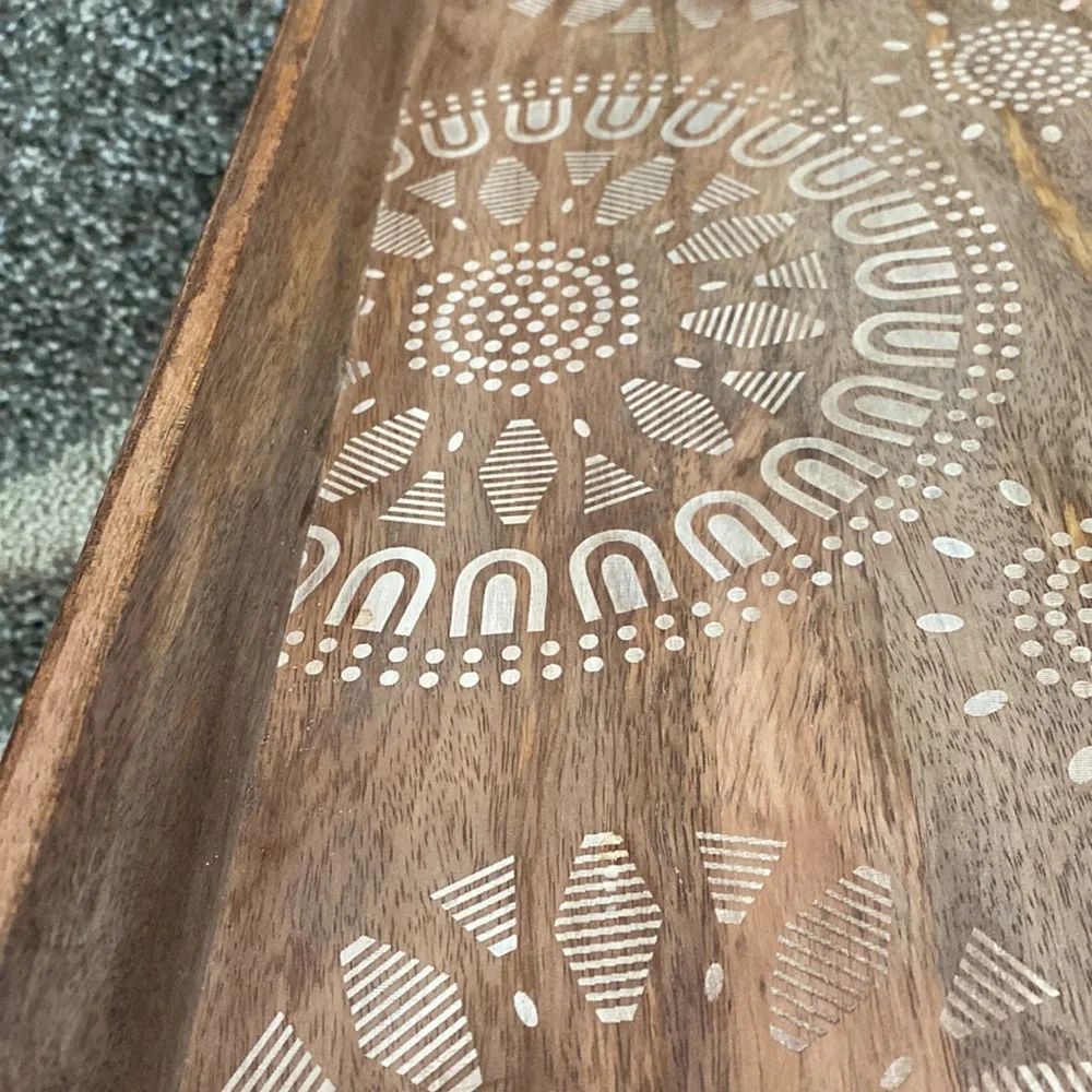 NWT Food Network Medallion Wood Serving Tray Kohl's 224123